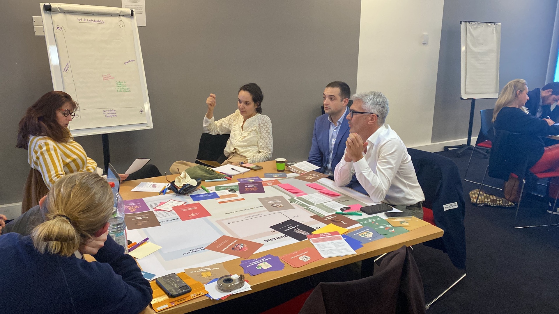 Équipe en atelier collaboratif autour du jeu de l'Atelier de la Robustesse